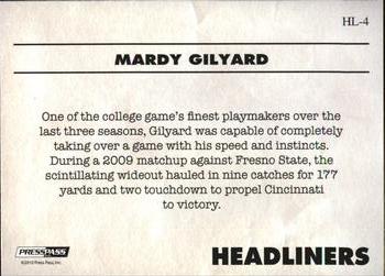 2010 Press Pass PE - Headliners #HL4 Mardy Gilyard  Back