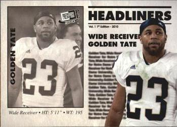 2010 Press Pass PE - Headliners #HL20 Golden Tate  Front