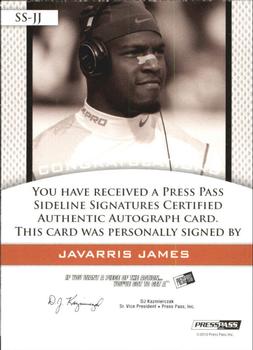 2010 Press Pass PE - Sideline Signatures Gold #SSJJ Javarris James  Back