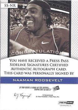 2010 Press Pass PE - Sideline Signatures Gold #SSNR Naaman Roosevelt  Back