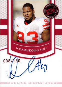 2010 Press Pass PE - Sideline Signatures Ruby #SS-NS Ndamukong Suh Front