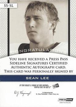 2010 Press Pass PE - Sideline Signatures Ruby #SS-SL Sean Lee Back