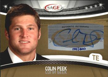 2010 SAGE - Autographs Gold #A-36 Colin Peek  Front