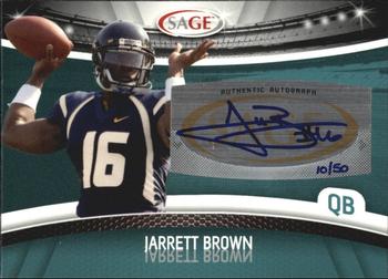2010 SAGE - Autographs Platinum #A-10 Jarrett Brown  Front