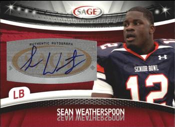 2010 SAGE - Autographs Red #A-50 Sean Weatherspoon Front