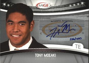 2010 SAGE - Autographs Silver #A-34 Tony Moeaki  Front