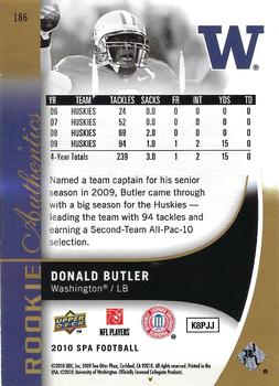 2010 SP Authentic - Gold #186 Donald Butler  Back