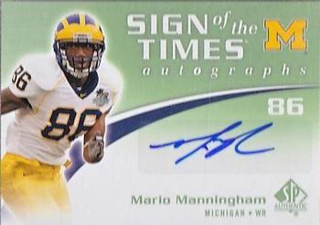 2010 SP Authentic - Sign of the Times #ST-MM Mario Manningham  Front