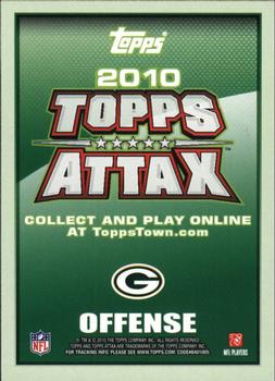 2010 Topps Attax #NNO Aaron Rodgers  Back