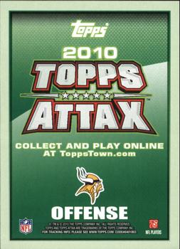 2010 Topps Attax - Code Cards #NNO Brett Favre  Back