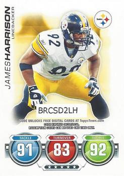 2010 Topps Attax - Code Cards #NNO James Harrison  Front