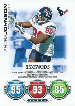 2010 Topps Attax - Code Cards #NNO Andre Johnson  Front