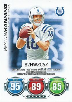2010 Topps Attax - Code Cards #NNO Peyton Manning  Front