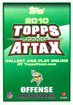 2010 Topps Attax - Code Cards #NNO Adrian Peterson  Back