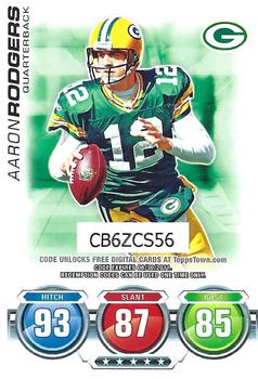 2010 Topps Attax - Code Cards #NNO Aaron Rodgers  Front