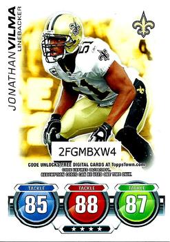 2010 Topps Attax - Code Cards #NNO Jonathan Vilma  Front