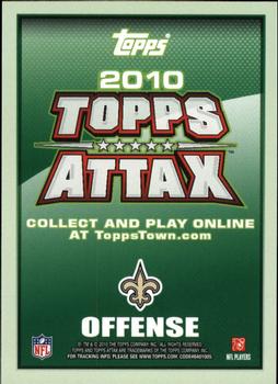 2010 Topps Attax - Red Zone Foil #NNO Marques Colston  Back