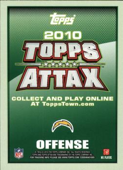 2010 Topps Attax - Red Zone Foil #NNO Antonio Gates  Back