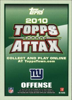 2010 Topps Attax - Red Zone Foil #NNO Brandon Jacobs  Back