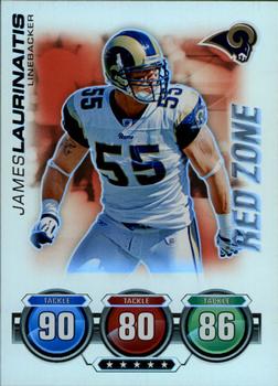 2010 Topps Attax - Red Zone Foil #NNO James Laurinaitis  Front