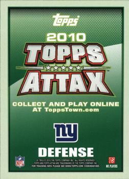 2010 Topps Attax - Red Zone Foil #NNO Osi Umenyiora  Back