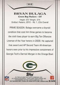 2010 Topps Prime - Retail #112 Bryan Bulaga Back