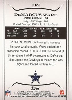 2010 Topps Prime - Retail #115 DeMarcus Ware  Back