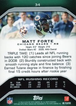 2010 Topps Triple Threads - Emerald #34 Matt Forte  Back