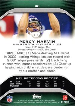 2010 Topps Triple Threads - Emerald #46 Percy Harvin  Back