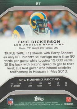2010 Topps Triple Threads - Emerald #97 Eric Dickerson  Back