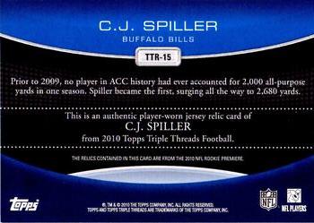 2010 Topps Triple Threads - Relic #TTR-15 C.J. Spiller  Back