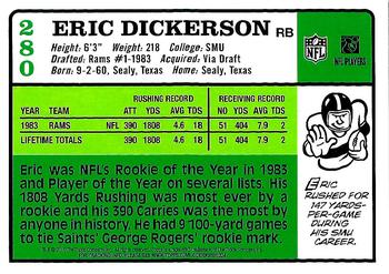2010 Topps - Anniversary Reprints #280 Eric Dickerson  Back
