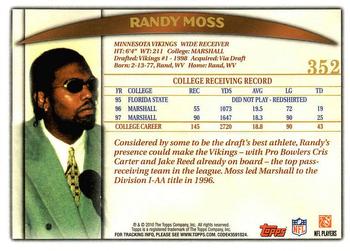 2010 Topps - Anniversary Reprints #352 Randy Moss  Back