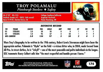 2010 Topps - Anniversary Reprints #174 Troy Polamalu  Back