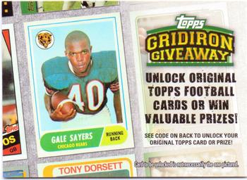 2010 Topps - Gridiron Giveaway #GG-4 Gale Sayers  Front