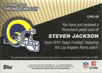 2010 Topps - Throwback Patch #LPC-10 Steven Jackson  Back