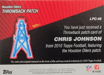 2010 Topps - Throwback Patch #LPC-49 Chris Johnson  Back
