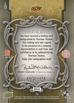 2010 Upper Deck Exquisite Collection - Legacy Signatures #L TT Thurman Thomas Back