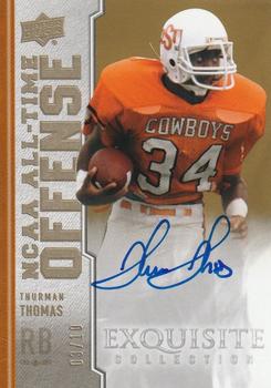 2010 Upper Deck Exquisite Collection - NCAA All-Time Offense Autographs #ATO-TH Thurman Thomas Front