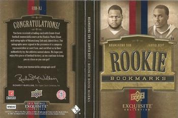 2010 Upper Deck Exquisite Collection - Rookie Bookmark Patch Autographs #RBM-NJ Ndamukong Suh / Jahvid Best  Back