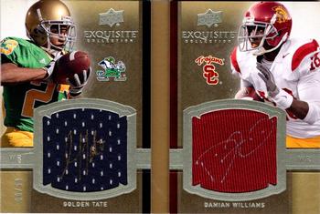 2010 Upper Deck Exquisite Collection - Rookie Bookmark Patch Autographs #RBM-WT Damian Williams / Golden Tate  Front