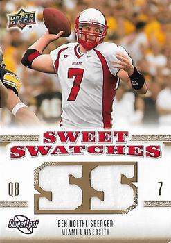 2010 Upper Deck NCAA Sweet Spot - Sweet Swatches #SSW-4 Ben Roethlisberger  Front