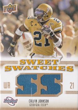 2010 Upper Deck NCAA Sweet Spot - Sweet Swatches #SSW-9 Calvin Johnson  Front