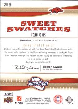 2010 Upper Deck NCAA Sweet Spot - Sweet Swatches #SSW-26 Felix Jones  Back