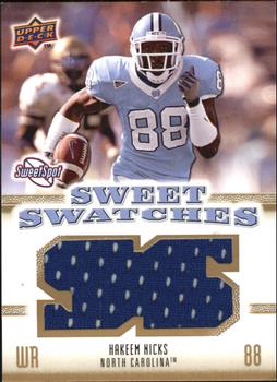 2010 Upper Deck NCAA Sweet Spot - Sweet Swatches #SSW-30 Hakeem Nicks  Front