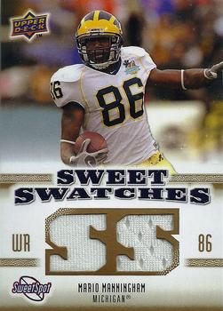 2010 Upper Deck NCAA Sweet Spot - Sweet Swatches #SSW-51 Mario Manningham  Front