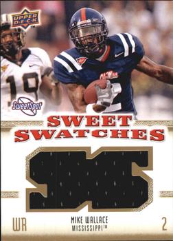 2010 Upper Deck NCAA Sweet Spot - Sweet Swatches #SSW-63 Mike Wallace  Front