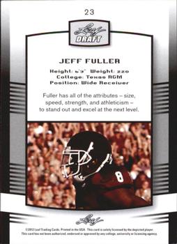 2012 Leaf Draft #23 Jeff Fuller Back