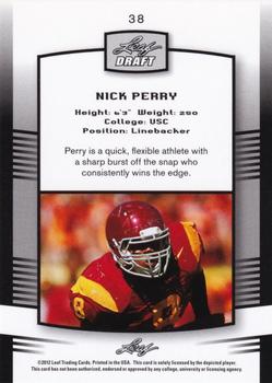 2012 Leaf Draft #38 Nick Perry Back