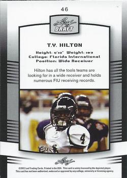2012 Leaf Draft #46 T.Y. Hilton Back